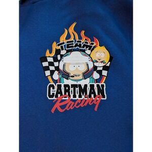 South Park Team Cartman Racing Hoodie Blue Sweatshirt Mens 2XL NASCAR Style